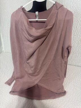 Athleta Dusty Rose Cowl Neck Pullover